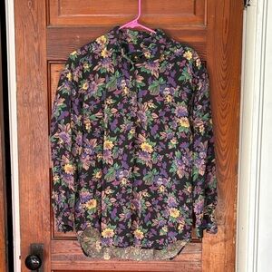 Women's Vintage LizSport button up Blouse Size M